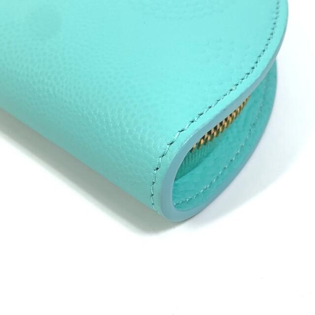 ティファニー TIFFANY&Co. ハーフムーン クラッチバッグ ウォレット 長財布 レザー ティファニーブルー ブルー 美品