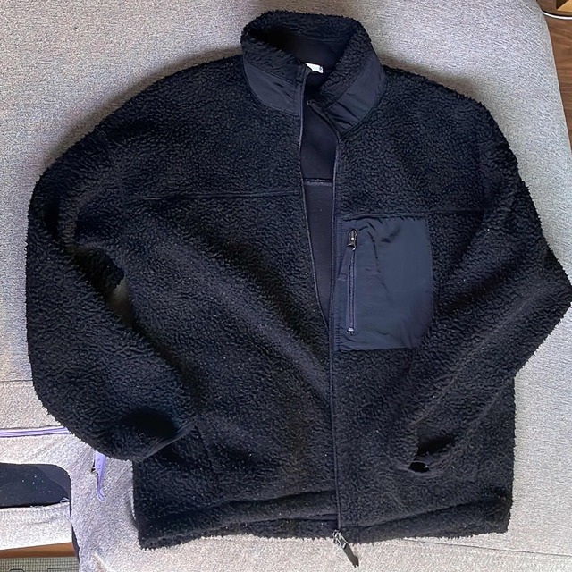 GU - GU ボアブルゾン ブラック Lの通販 by muunshop|ジーユー GU - GU ボアブルゾン ブラック Lの通販 by muunshop|ジーユー