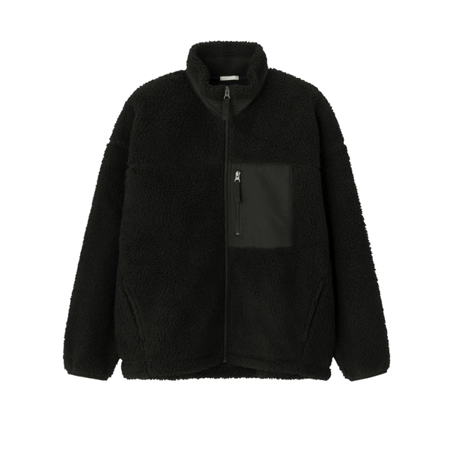 GU - GU ボアブルゾン ブラック Lの通販 by muunshop|ジーユー GU - GU ボアブルゾン ブラック Lの通販 by muunshop|ジーユー