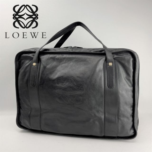 ほぼ未使用□ロエベ LOEWE□ アナグラム レザー ボストンバッグ 旅行