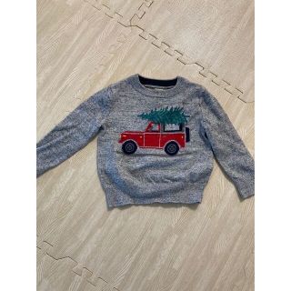 ベビーギャップ(babyGAP)のGAP ニットセーター　車　男の子　グレー(ニット)