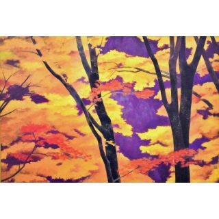 東山魁夷「照紅葉」岩絵具方式複製画 限定1000部 10号 真作保証 文化勲章(版画)