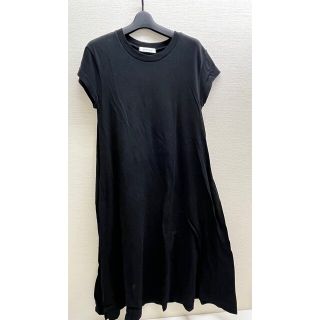 アズールバイマウジー(AZUL by moussy)のアズールバイマウジー　ワンピース　半袖　S M ブラック　黒色(ロングワンピース/マキシワンピース)