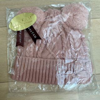 エニィファム(anyFAM)の新品　キッズ　女の子　冬　耳つき　ニットキャップ　54〜56(帽子)