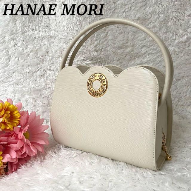 【未使用保管品】HANAE MORI  ハンドバッグ　フォーマル　ゴールド金具