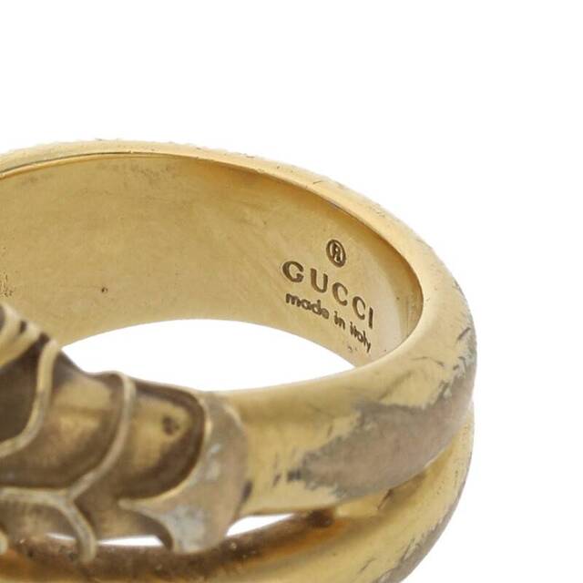 Gucci(グッチ)のグッチ タイガーヘッド ゴールドリング メンズ 12.5号 メンズのアクセサリー(リング(指輪))の商品写真