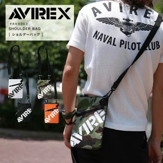 AVIREX(アヴィレックス)の赤字 サコッシュ ショルダーバッグ AVX003 AVIREX アヴィレックス メンズのバッグ(ショルダーバッグ)の商品写真