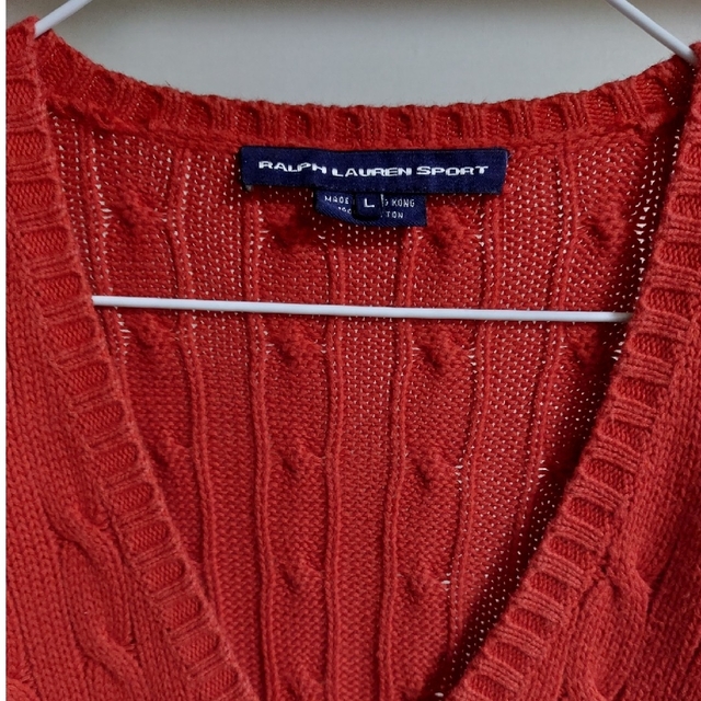 Ralph Lauren(ラルフローレン)のL　赤　Ralph Lauren　スポーツ　セーター　コットン　100 レディースのトップス(ニット/セーター)の商品写真