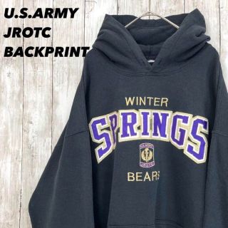 U.S.ARMY JROTC センター切文字刺繍バックプリントスウェットパーカー(パーカー)