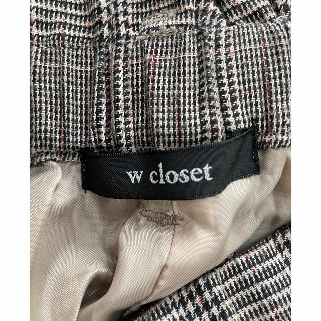 w closet(ダブルクローゼット)の専用⭐️w closet グレンチェックハイウエストタックパンツ レディースのパンツ(カジュアルパンツ)の商品写真