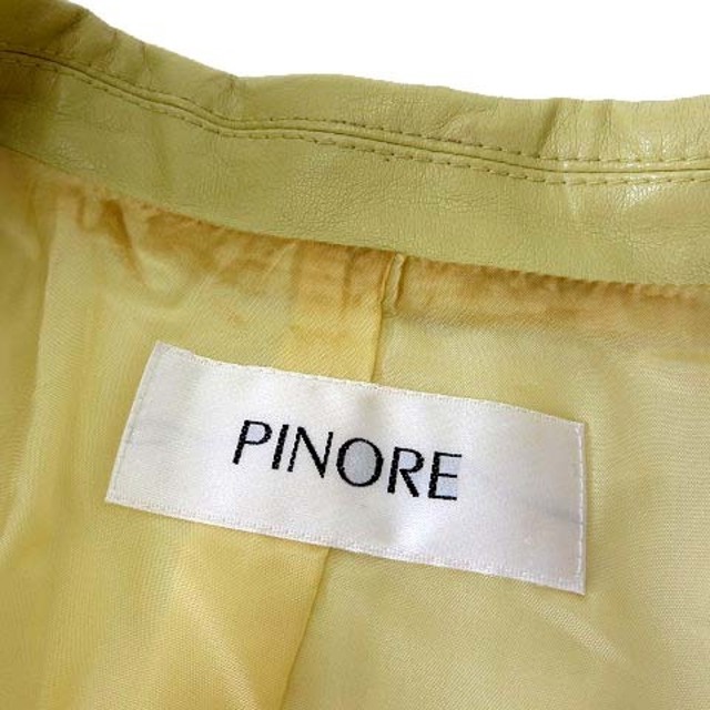 PINOLE(ピノーレ)のピノーレ PINORE ジャケット ブレザー エコレザー M 38 黄色 レディースのジャケット/アウター(その他)の商品写真