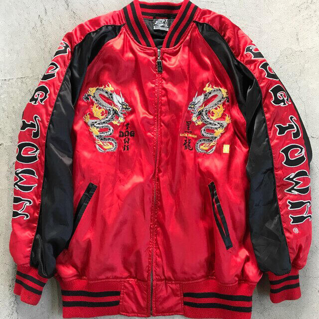 DOGTOWN BLACK DRAGON ドッグタウン 黒龍 スカジャン - ジャケット DOGTOWN BLACK DRAGON ドッグタウン 黒龍 スカジャン - ジャケット