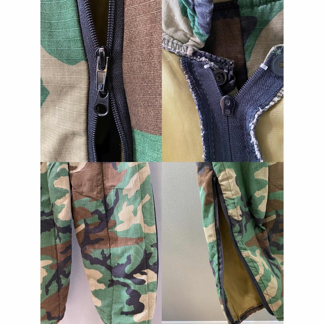 古着 ビンテージ 70s 迷彩 ミリタリー 軍 ワーク 繋ぎ つなぎ 希少 美品-