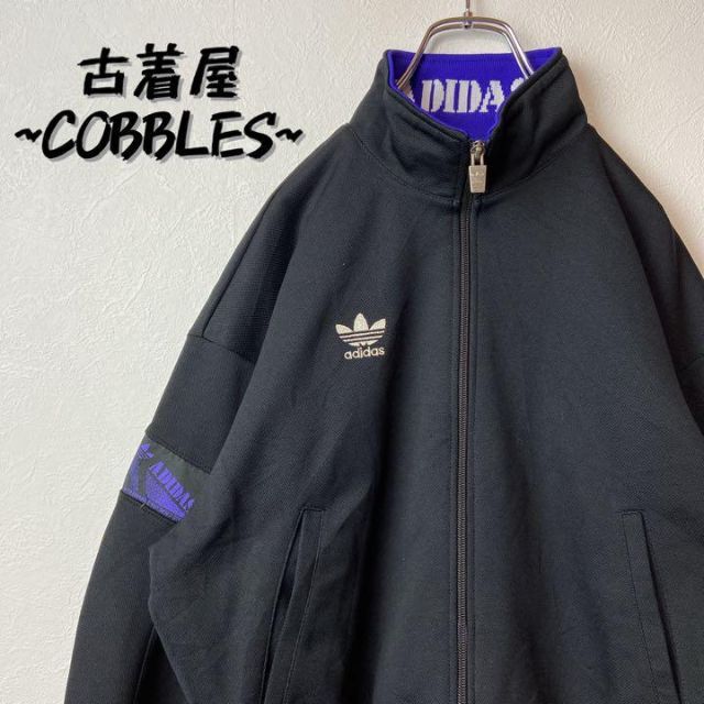 【レトロ感抜群◎】adidasトラックジャケットデサント製刺繍ロゴM90s古着屋COBBLESPB