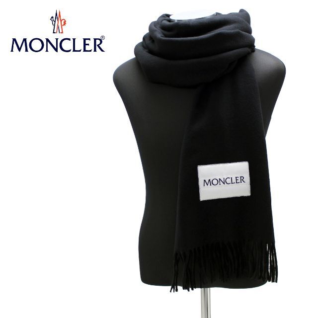 146 MONCLER ブラック SCIARPA ウール マフラー