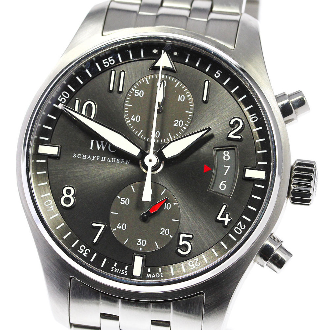 IWC IWC SCHAFFHAUSEN IW387804 パイロットウォッチ スピットファイア クロノグラフ 自動巻き メンズ 美品 保証書付き_750282