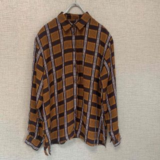 90s ビンテージ　アメリカ古着　チェックシャツ　柄シャツ　古着　used(シャツ/ブラウス(長袖/七分))