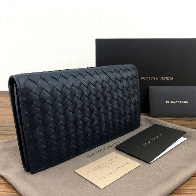 未使用品 BOTTEGAVENETA 長財布 ネイビー 489