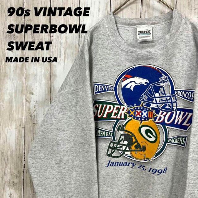 90sヴィンテージUSA製 NFLパッカーズスーパーボウルプリントスウェット ...