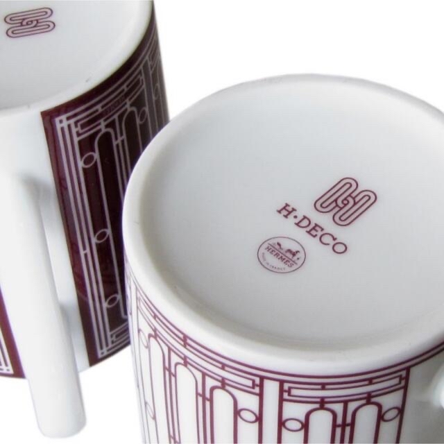 【新品・未開封品】エルメス Hデコ マグカップ No.1 陶器 カップ 赤 白