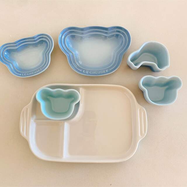 LE CREUSET(ルクルーゼ)のル・クルーゼ ベビー食器 6点セット　ブルー　男の子　水色 キッズ/ベビー/マタニティの授乳/お食事用品(離乳食器セット)の商品写真