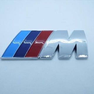 ビーエムダブリュー(BMW)のBMW Mスポーツエンブレム（立体）シルバー 80×30×5ｍｍ(車外アクセサリ)