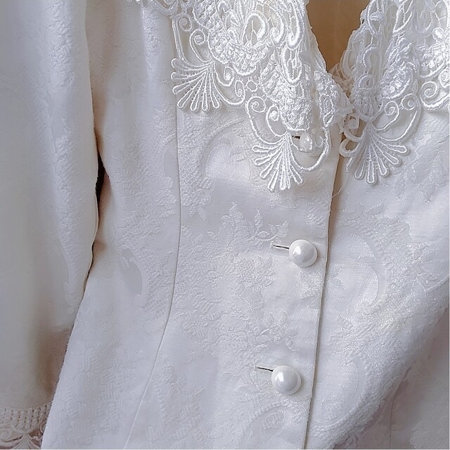 pearl cream white jacket / パール&レース　ジャケット