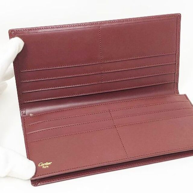 正規品お得 【中古】 二つ折り コンパクト財布 ブラック gy Cartier