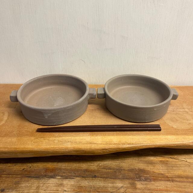 新品　陶器　陶芸作家　モカのオーブンBOWL2個　3 インテリア/住まい/日用品のキッチン/食器(食器)の商品写真