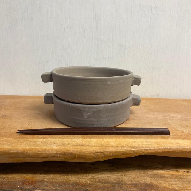 新品　陶器　陶芸作家　モカのオーブンBOWL2個　3 インテリア/住まい/日用品のキッチン/食器(食器)の商品写真