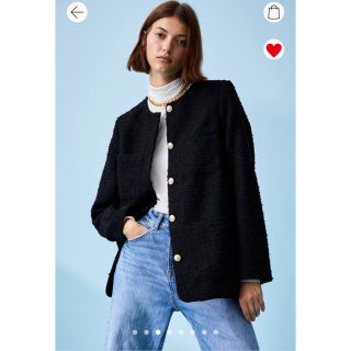 エイチアンドエム(H&M)の新作 h&m ツイードジャケットブークレジャケット(ノーカラージャケット)