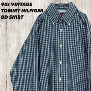 トミーヒルフィガー(TOMMY HILFIGER)の90sヴィンテージ　トミーヒルフィガー　ブロードBDシャツ　サイズMユニセックス(シャツ)