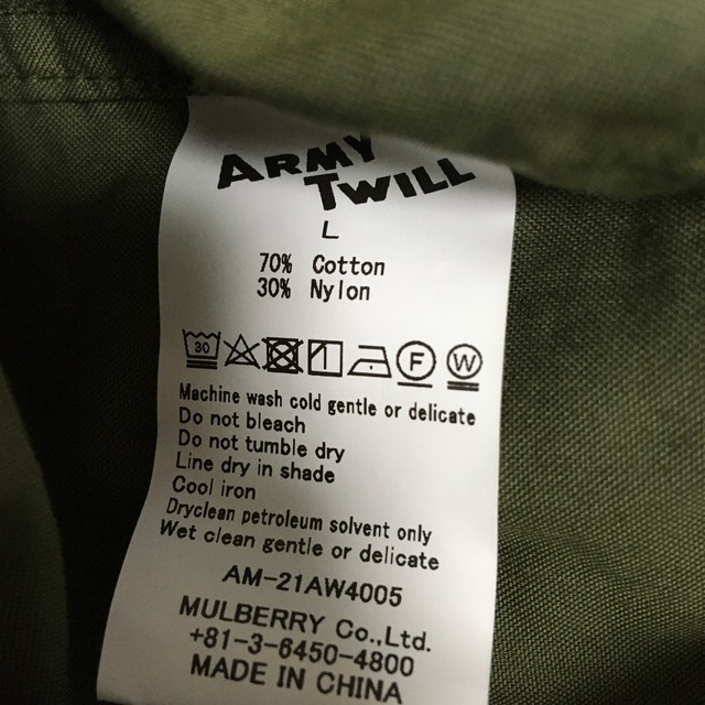 L AW 新品 ARMY TWILL アーミーツイル フィッシュテールコート 最