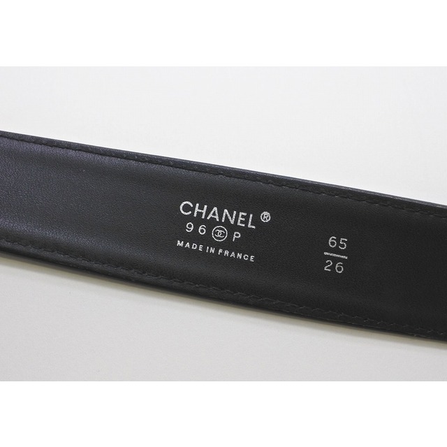 CHANEL(シャネル)の[USED/中古]CHANEL シャネル ベルト・バックル ベルト ココマーク ブラック 65/26 96P ブラック シルバー レザー 中古 ai-tdc-017492 レディースのファッション小物(ベルト)の商品写真