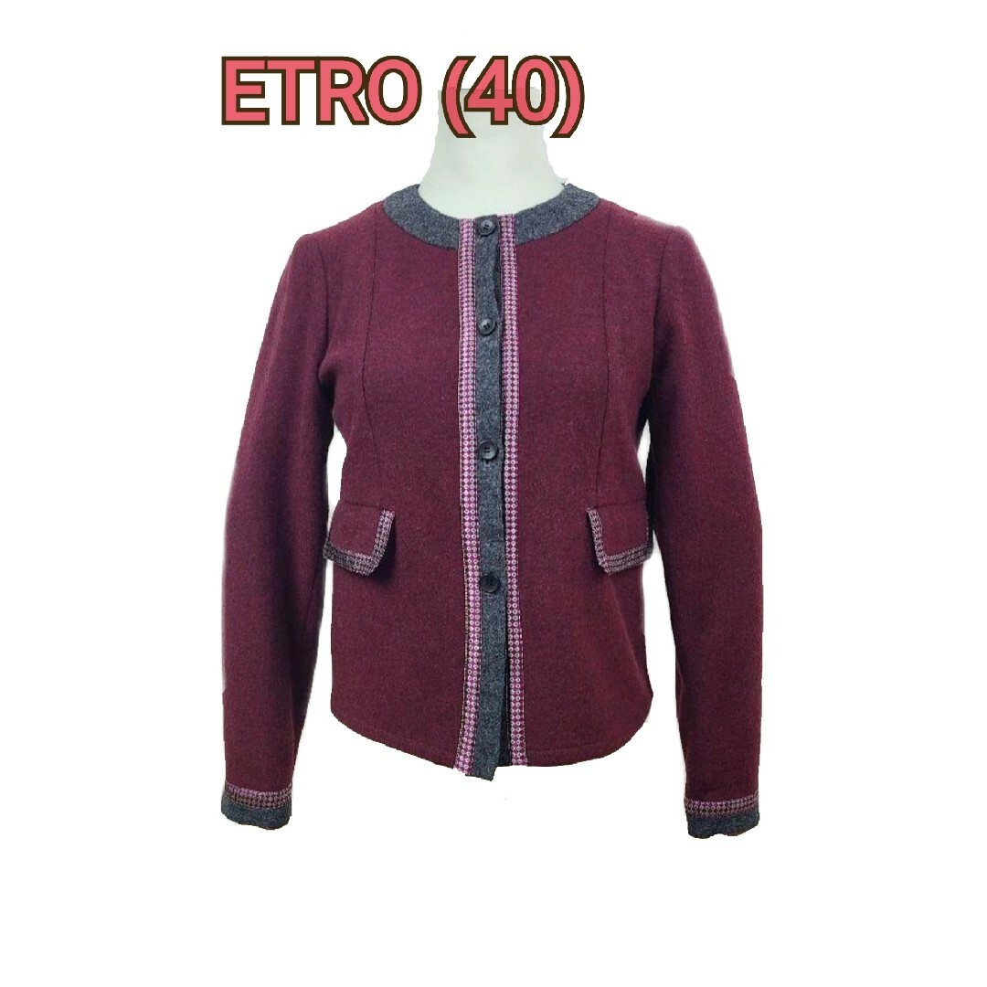 ETRO  スエード　ノーカラージャケット