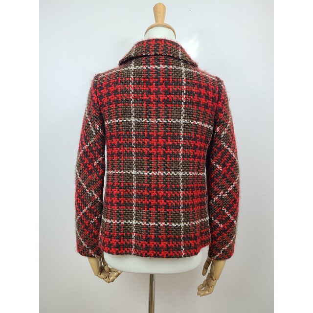 OLD ENGLAND タータンチェックショート丈コート-