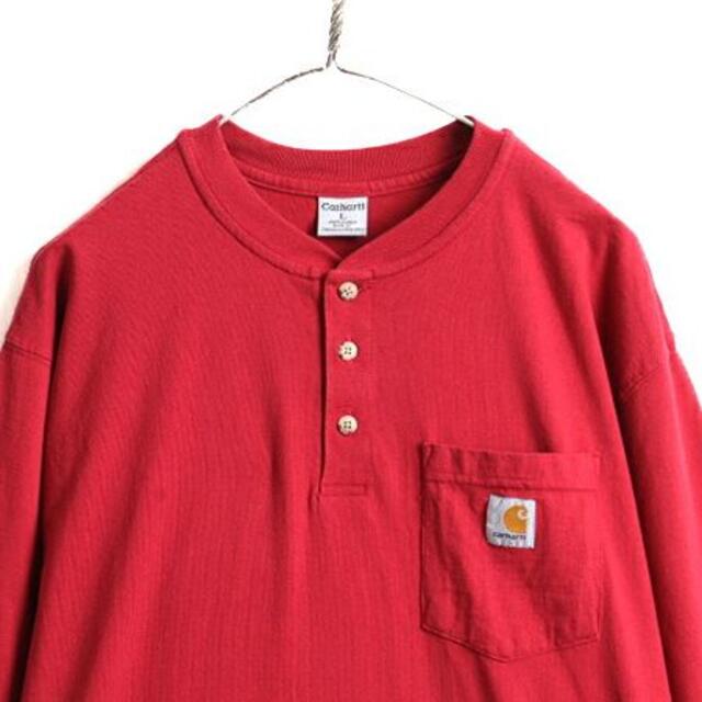 carhartt(カーハート)の■ カーハート ヘンリーネック ポケット付き 長袖 Tシャツ ( メンズ L ) メンズのトップス(Tシャツ/カットソー(半袖/袖なし))の商品写真