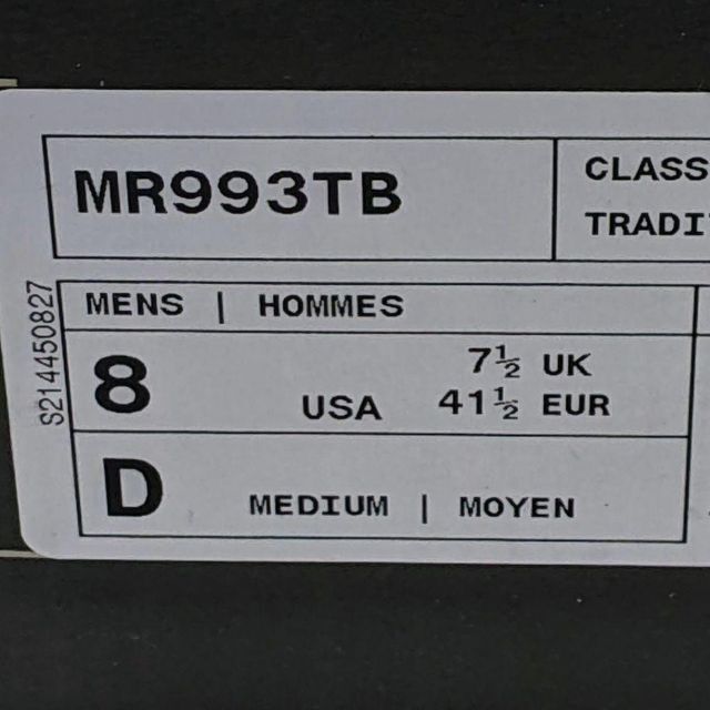 新品★26cm ニューバランス MR993TB ブラック/黒 スニーカー メンズ 9