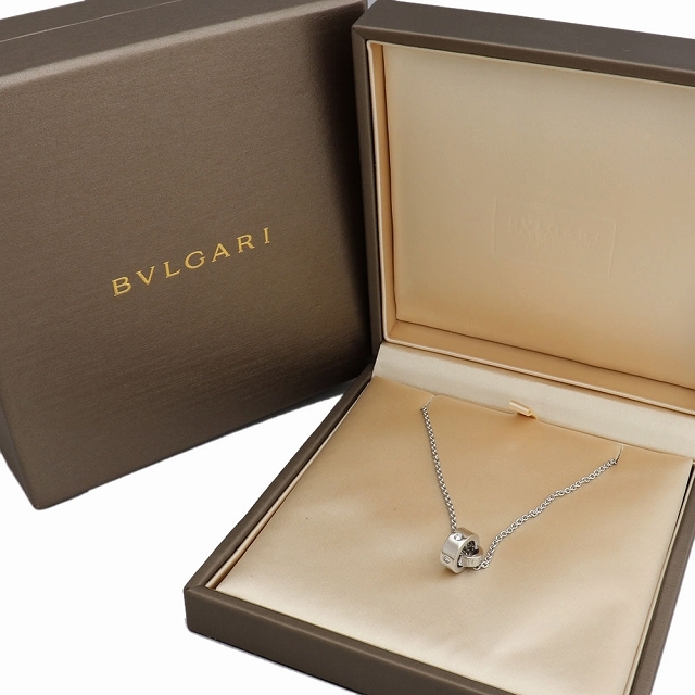 ブルガリ　BVLGARI　ブルガリブルガリローマンソルベネックレス 465300　K18 WG　ダイヤモンド　8539