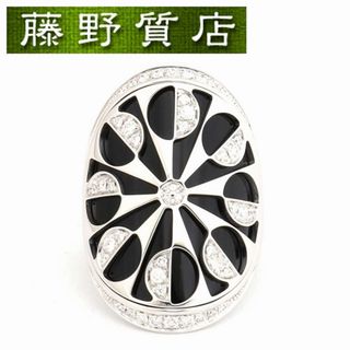 ブルガリ(BVLGARI)の(新品仕上げ済）ブルガリ BVLGARI インタルシオ リング 指輪　K18 WG × ダイヤ × オニキス 348697 #57 約16.5号 保証書 箱 8600(リング(指輪))