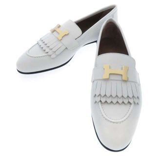 エルメス ローファー モカシン ロワイヤル ホワイト/ゴールド金具