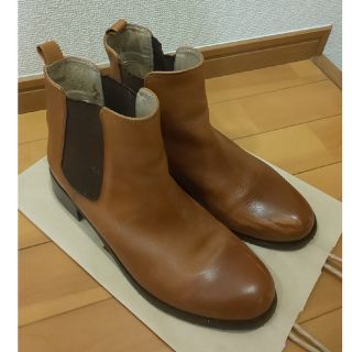 ヨースケ(YOSUKE)の本革 サイドゴアレザーショートブーツキャメル 本革 25.5cm(ブーツ)