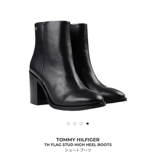 トミーヒルフィガー(TOMMY HILFIGER)のTOMMYHILFIGER ブーツ 23.5cm ブラック レザー(ブーツ)