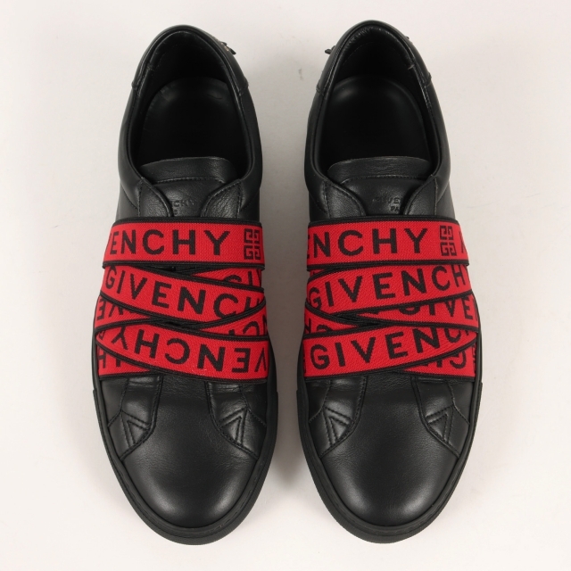 GIVENCHY ジバンシィ ロゴ ラバー バンド レザー スニーカー