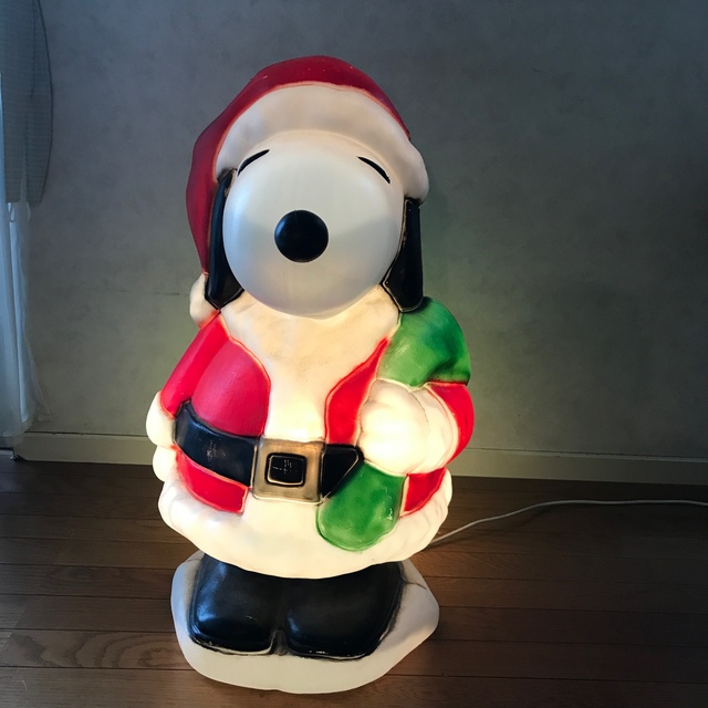 SNOOPY(スヌーピー)のスヌーピー サンタ クリスマス ライト+延長コード インテリア/住まい/日用品のインテリア小物(置物)の商品写真