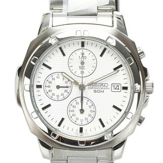 セイコー(SEIKO)の美品 セイコー 腕時計 7T92-0CA0 クオーツ ホワイト文字盤 ステンレススチール メンズ SEIKO 【1-0072443】(腕時計(アナログ))