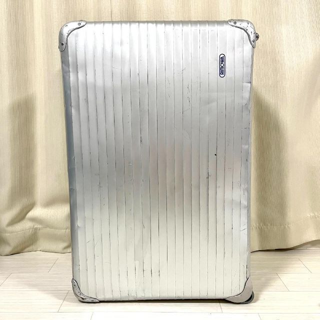 超希少 リモワ 青ロゴ プルタブ 2輪 トパーズ 82L アルミ キャリー 銀
