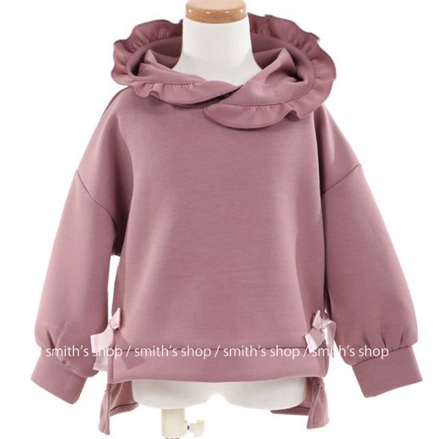 axes femme(アクシーズファム)のaxes femme kids サイドリボンパーカープルオーバー ピンク キッズ/ベビー/マタニティのキッズ服女の子用(90cm~)(Tシャツ/カットソー)の商品写真