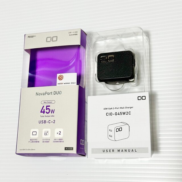 プチギフト 未使用品! CIO PD G45W2C NovaPort DUO GaN 黒 白 - 通販