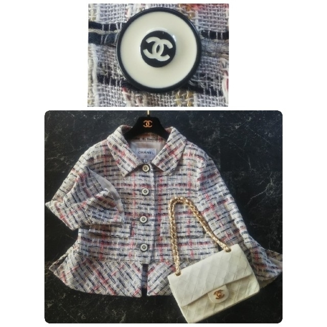 CHANEL(シャネル)のシャネル CHANEL 18P ミックス コットンツイード  ジャケット レディースのジャケット/アウター(テーラードジャケット)の商品写真